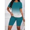 imagePINSV Womens 2 Piece Outfits Summer Printing Bodycon Short Pants Workout Sets5bl Gradient