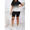 imagePINSV Womens 2 Piece Outfits Summer Printing Bodycon Short Pants Workout Sets5black Gradient