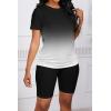imagePINSV Womens 2 Piece Outfits Summer Printing Bodycon Short Pants Workout Sets5black Gradient