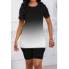 imagePINSV Womens 2 Piece Outfits Summer Printing Bodycon Short Pants Workout Sets5black Gradient