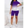 imagePINSV Womens 2 Piece Outfits Summer Printing Bodycon Short Pants Workout Sets5purple Gradient