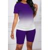 imagePINSV Womens 2 Piece Outfits Summer Printing Bodycon Short Pants Workout Sets5purple Gradient