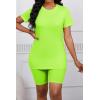 imagePINSV Womens 2 Piece Outfits Summer Printing Bodycon Short Pants Workout SetsBfluo Green