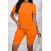 imagePINSV Womens 2 Piece Outfits Summer Printing Bodycon Short Pants Workout SetsBorange