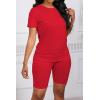 imagePINSV Womens 2 Piece Outfits Summer Printing Bodycon Short Pants Workout SetsBred