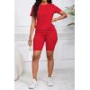 imagePINSV Womens 2 Piece Outfits Summer Printing Bodycon Short Pants Workout SetsBred