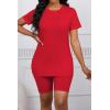 imagePINSV Womens 2 Piece Outfits Summer Printing Bodycon Short Pants Workout SetsBred