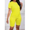 imagePINSV Womens 2 Piece Outfits Summer Printing Bodycon Short Pants Workout SetsByellow