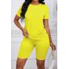 imagePINSV Womens 2 Piece Outfits Summer Printing Bodycon Short Pants Workout SetsByellow