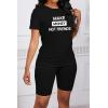 imagePINSV Womens 2 Piece Outfits Summer Printing Bodycon Short Pants Workout SetsCblack