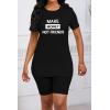 imagePINSV Womens 2 Piece Outfits Summer Printing Bodycon Short Pants Workout SetsCblack