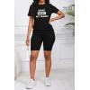 imagePINSV Womens 2 Piece Outfits Summer Printing Bodycon Short Pants Workout SetsCblack