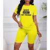 imagePINSV Womens 2 Piece Outfits Summer Printing Bodycon Short Pants Workout SetsCyellow