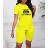 imagePINSV Womens 2 Piece Outfits Summer Printing Bodycon Short Pants Workout SetsCyellow