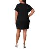 imagePINSV Womens Casual Summer T Shirt Dresses Short Sleeve Tunic Dress with PocketsBlack