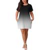 imagePINSV Womens Casual Summer T Shirt Dresses Short Sleeve Tunic Dress with PocketsBlack Gradient