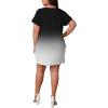 imagePINSV Womens Casual Summer T Shirt Dresses Short Sleeve Tunic Dress with PocketsBlack Gradient