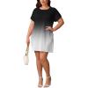 imagePINSV Womens Casual Summer T Shirt Dresses Short Sleeve Tunic Dress with PocketsBlack Gradient