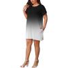 imagePINSV Womens Casual Summer T Shirt Dresses Short Sleeve Tunic Dress with PocketsBlack Gradient