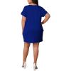 imagePINSV Womens Casual Summer T Shirt Dresses Short Sleeve Tunic Dress with PocketsBlue