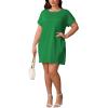 imagePINSV Womens Casual Summer T Shirt Dresses Short Sleeve Tunic Dress with PocketsGreen