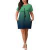 imagePINSV Womens Casual Summer T Shirt Dresses Short Sleeve Tunic Dress with PocketsGreen Print Gradient