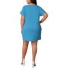 imagePINSV Womens Casual Summer T Shirt Dresses Short Sleeve Tunic Dress with PocketsLight Blue