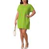 imagePINSV Womens Casual Summer T Shirt Dresses Short Sleeve Tunic Dress with PocketsNeon Green