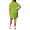 imagePINSV Womens Casual Summer T Shirt Dresses Short Sleeve Tunic Dress with PocketsNeon Green
