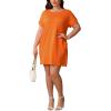 imagePINSV Womens Casual Summer T Shirt Dresses Short Sleeve Tunic Dress with PocketsOrange