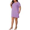 imagePINSV Womens Casual Summer T Shirt Dresses Short Sleeve Tunic Dress with PocketsPale Purple