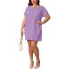 imagePINSV Womens Casual Summer T Shirt Dresses Short Sleeve Tunic Dress with PocketsPale Purple