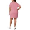 imagePINSV Womens Casual Summer T Shirt Dresses Short Sleeve Tunic Dress with PocketsPink