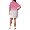 imagePINSV Womens Casual Summer T Shirt Dresses Short Sleeve Tunic Dress with PocketsPink Gradient