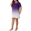 imagePINSV Womens Casual Summer T Shirt Dresses Short Sleeve Tunic Dress with PocketsPurple Gradient
