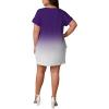 imagePINSV Womens Casual Summer T Shirt Dresses Short Sleeve Tunic Dress with PocketsPurple Gradient