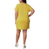 imagePINSV Womens Casual Summer T Shirt Dresses Short Sleeve Tunic Dress with PocketsYellow