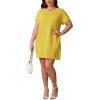 imagePINSV Womens Casual Summer T Shirt Dresses Short Sleeve Tunic Dress with PocketsYellow