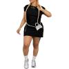imagePINSV Womens Summer Casual T Shirt Dresses Crew Neck Short Sleeve Tunic DressBlack