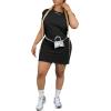 imagePINSV Womens Summer Casual T Shirt Dresses Crew Neck Short Sleeve Tunic DressBlack