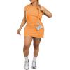 imagePINSV Womens Summer Casual T Shirt Dresses Crew Neck Short Sleeve Tunic DressOrange