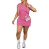 imagePINSV Womens Summer Casual T Shirt Dresses Crew Neck Short Sleeve Tunic DressRose Red