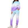 imagePINSV Sweatsuit Outfits For Women 2 Piece Set Casual Jogging Suits TracksuitsBlue Purple Gradient