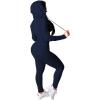 imagePINSV Two Piece Outfits For Women Matching Workout Sets Bodycon Tracksuit Long Sleeve Jogger Hoodie Sweatsuits SetDark Blue