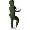 imagePINSV Two Piece Outfits For Women Matching Workout Sets Bodycon Tracksuit Long Sleeve Jogger Hoodie Sweatsuits SetDark Green