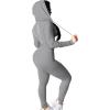 imagePINSV Two Piece Outfits For Women Matching Workout Sets Bodycon Tracksuit Long Sleeve Jogger Hoodie Sweatsuits SetGrey