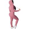 imagePINSV Two Piece Outfits For Women Matching Workout Sets Bodycon Tracksuit Long Sleeve Jogger Hoodie Sweatsuits SetPink