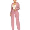 imagePINSV Women Casual Blazer Work Business Open Front Long Sleeve Suit JacketHpink