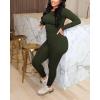 imageWomens 2 Piece Outfits Track Suits Long Sleeve Top Jogger Legging Pants Workout Sets for womenGreen