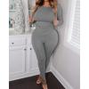 imageWomens 2 Piece Outfits Track Suits Long Sleeve Top Jogger Legging Pants Workout Sets for womenGrey